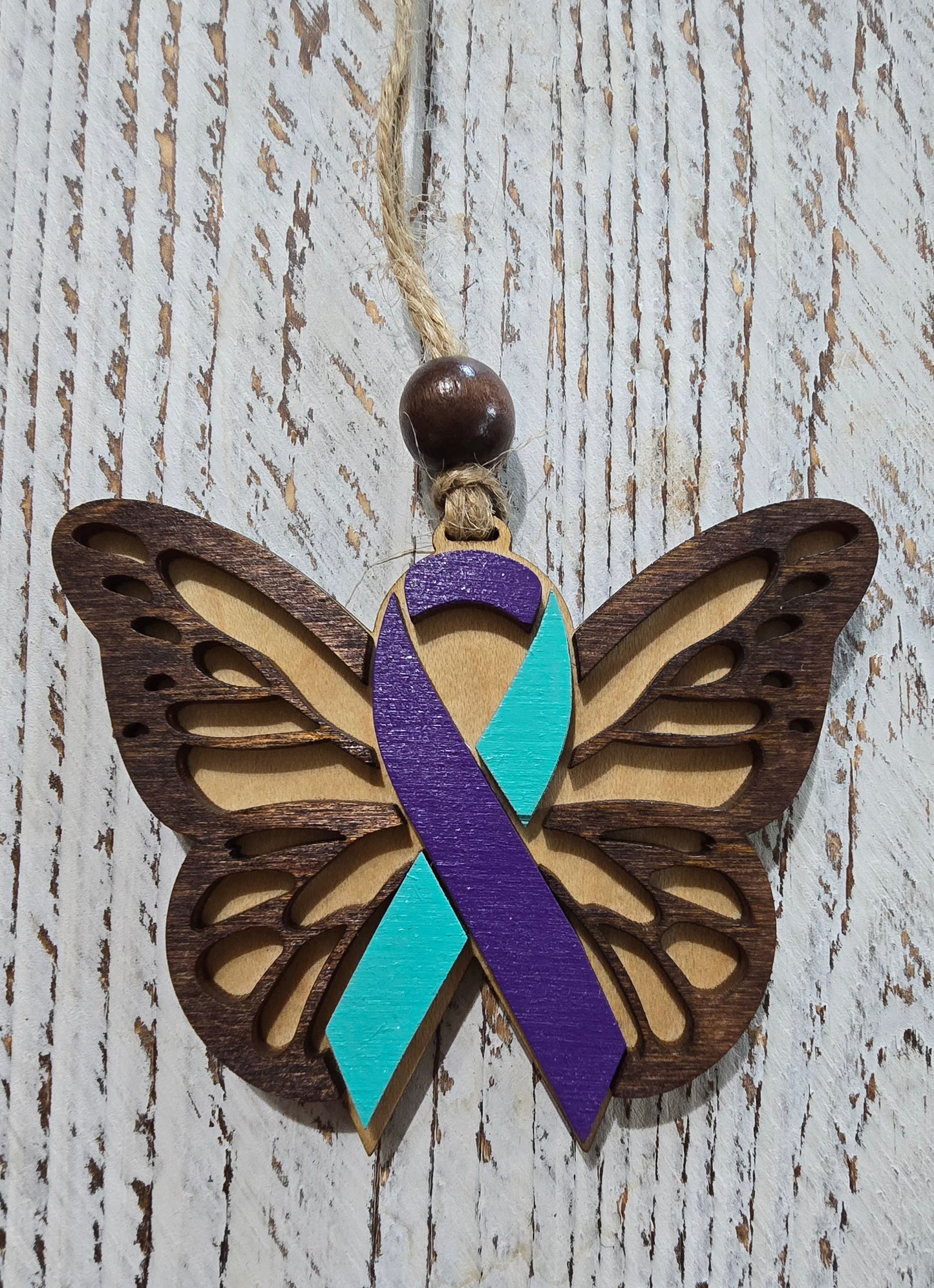 Butterfly Awareness ribbon ornament
