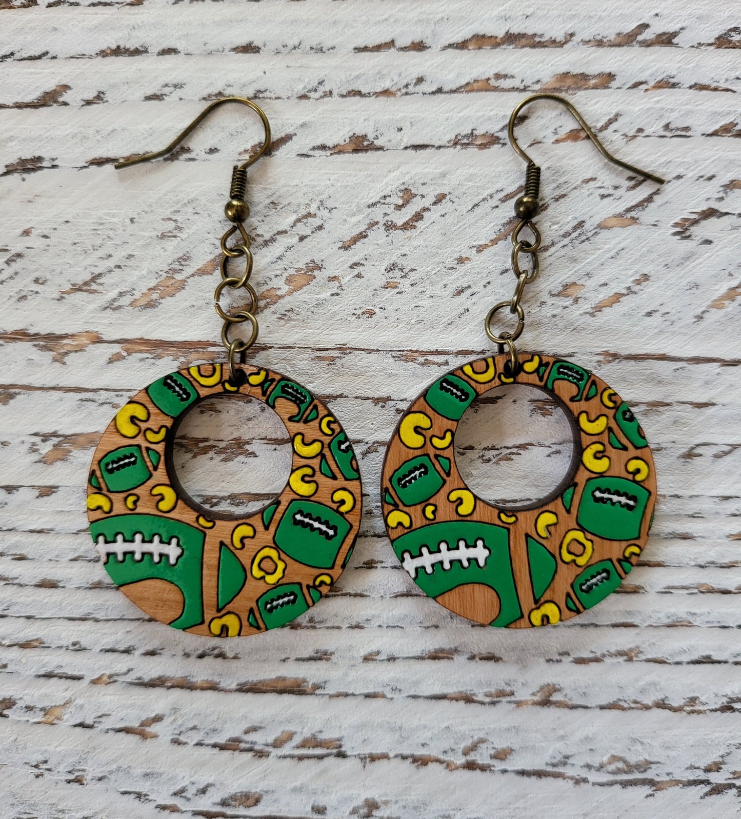 Football dangle earrings