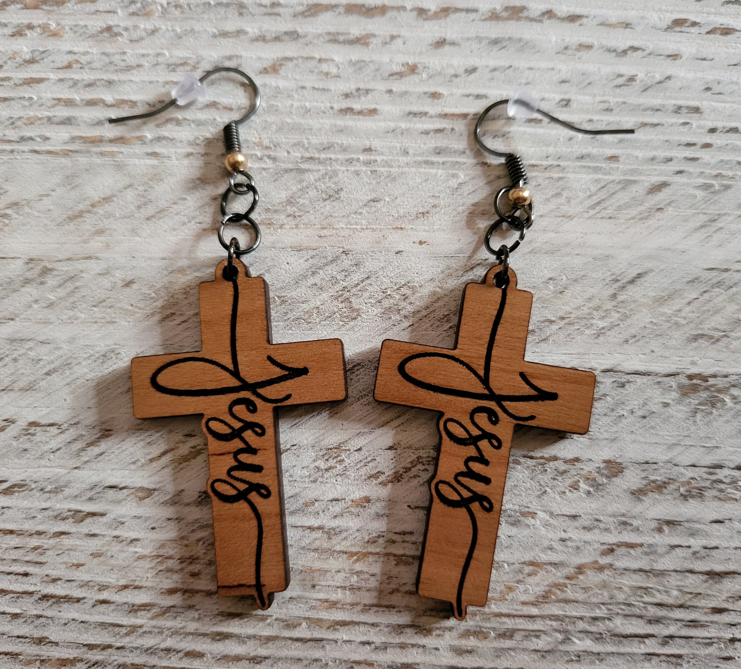 Cross dangle earrings