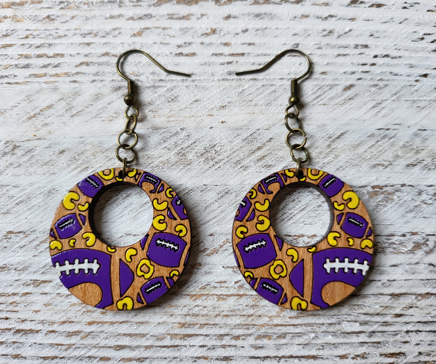 Football dangle earrings