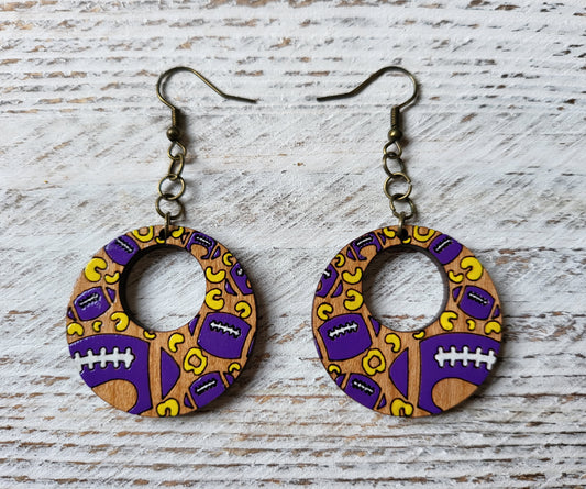 Football dangle earrings
