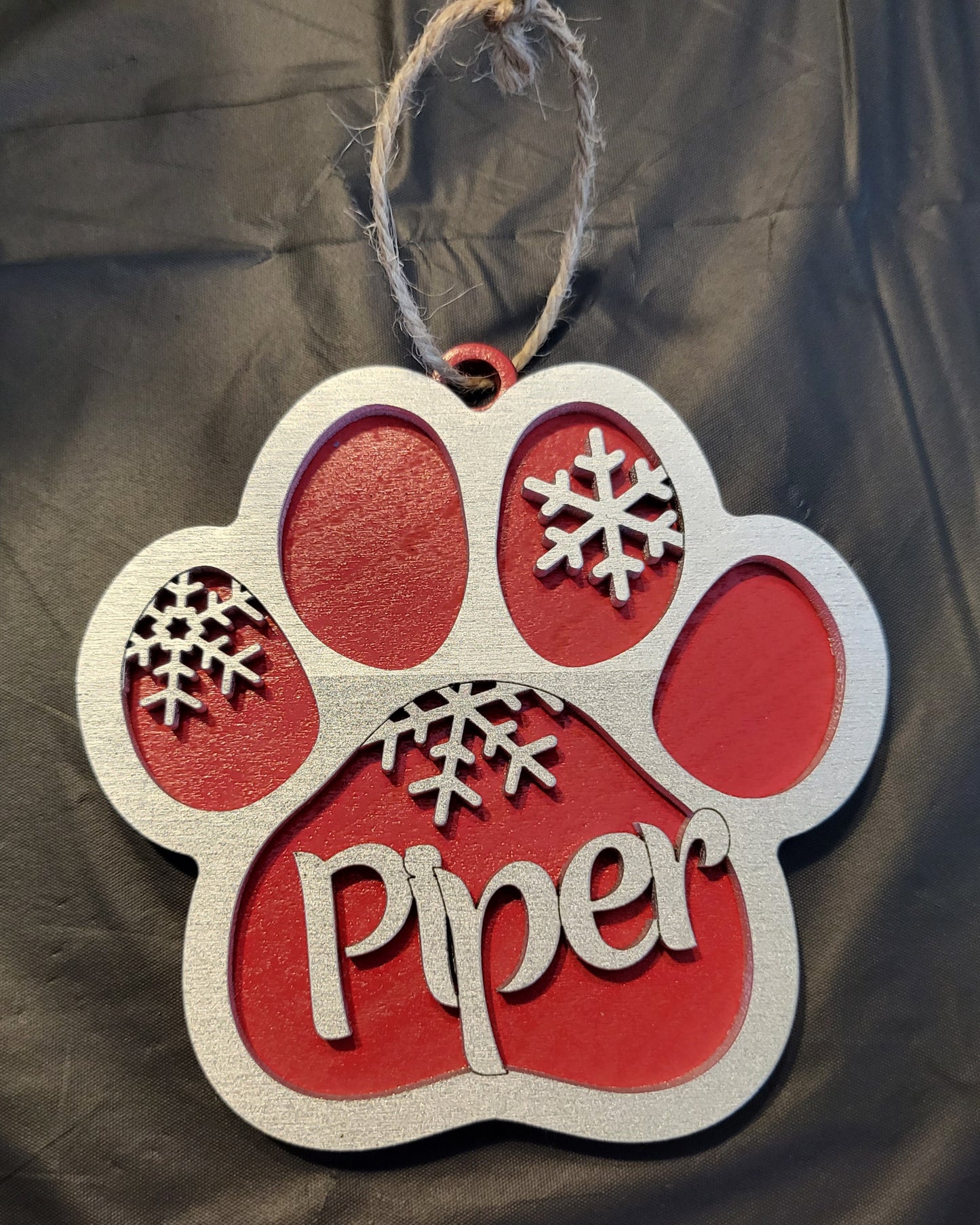 Personalized paw print ornament