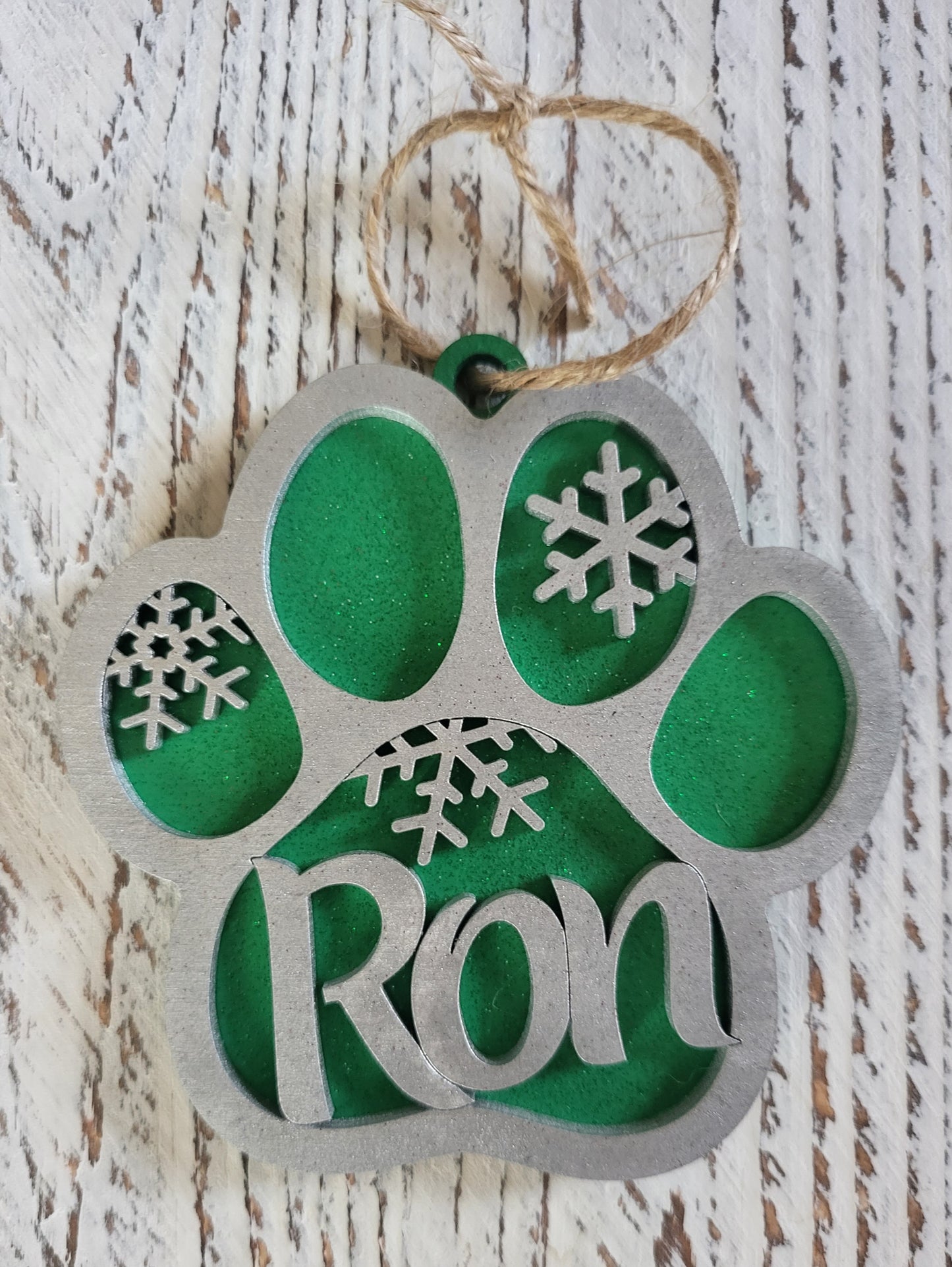 Personalized paw print ornament