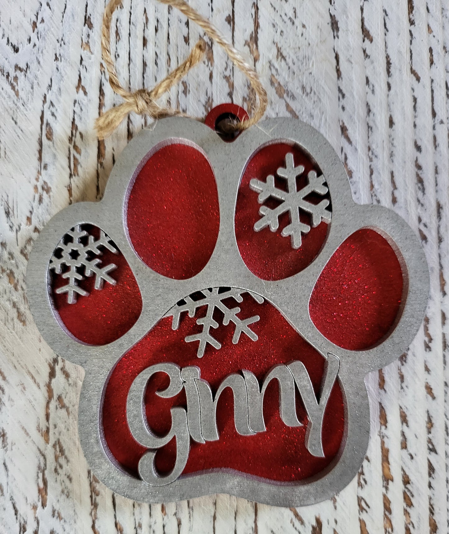 Personalized paw print ornament