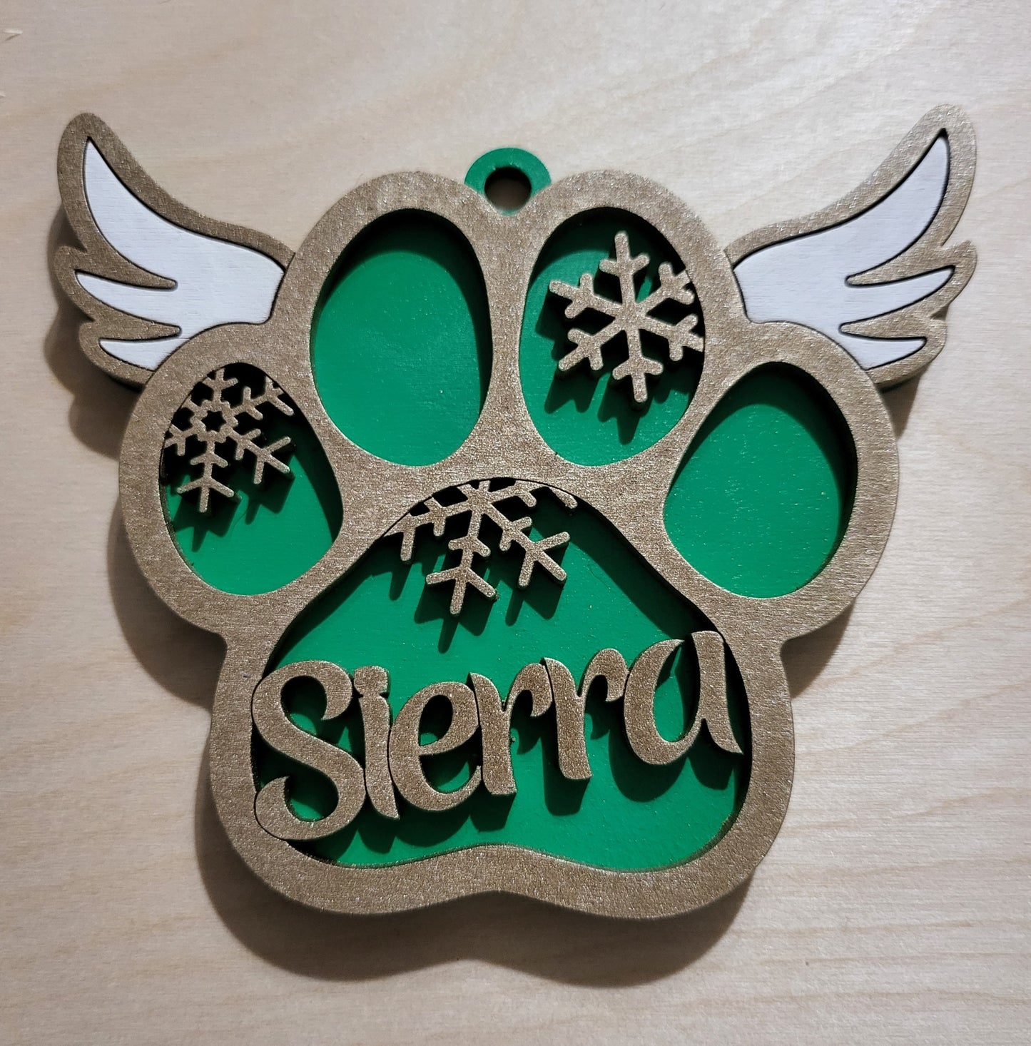 Personalized paw print ornament