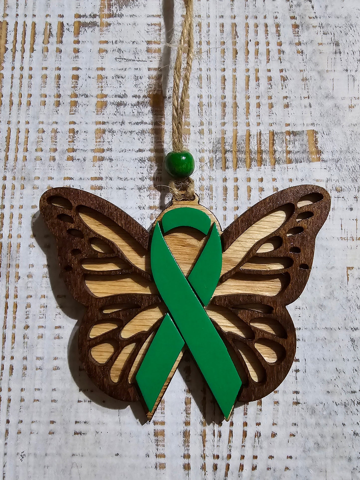 Butterfly Awareness ribbon ornament