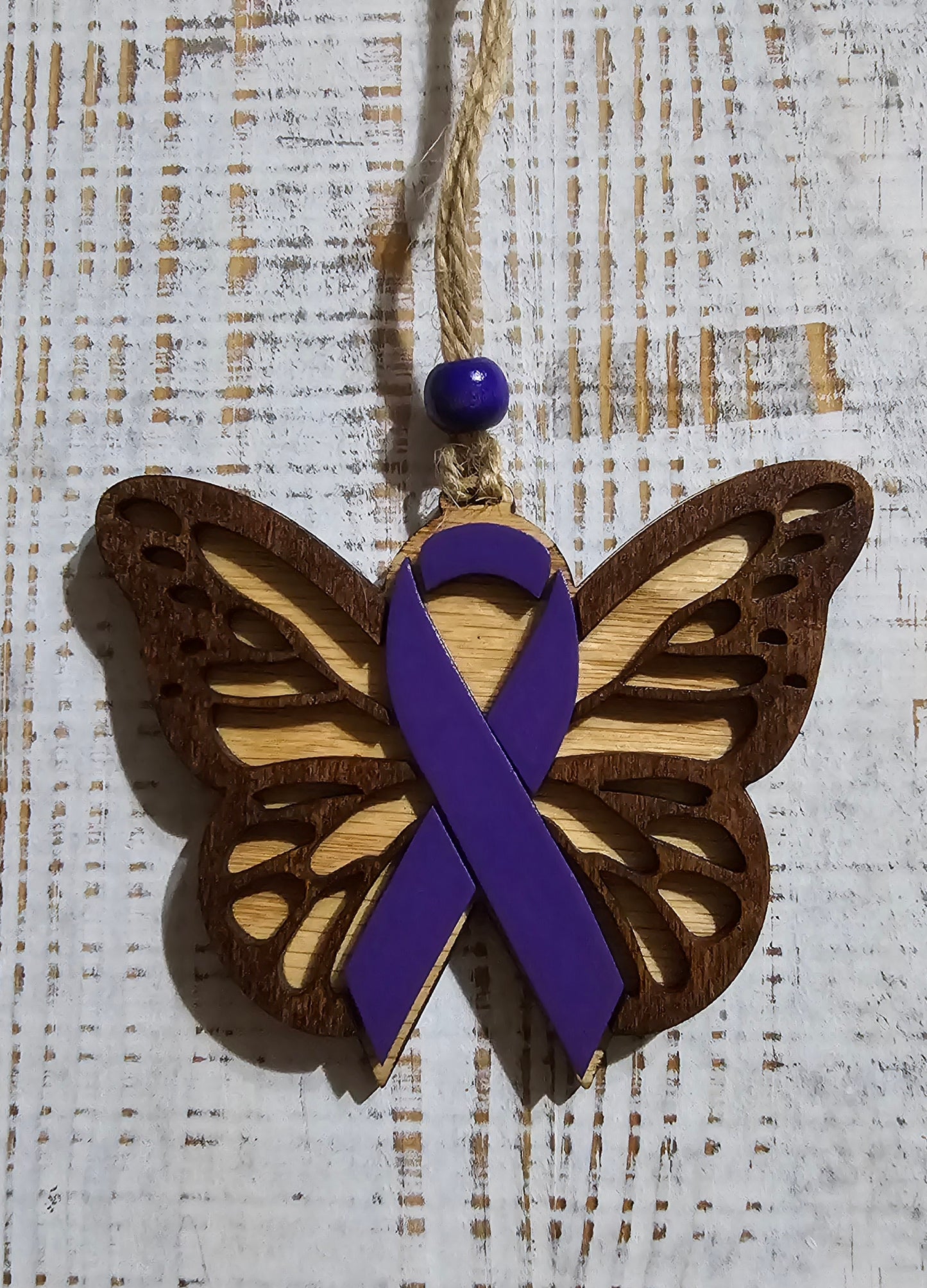 Butterfly Awareness ribbon ornament