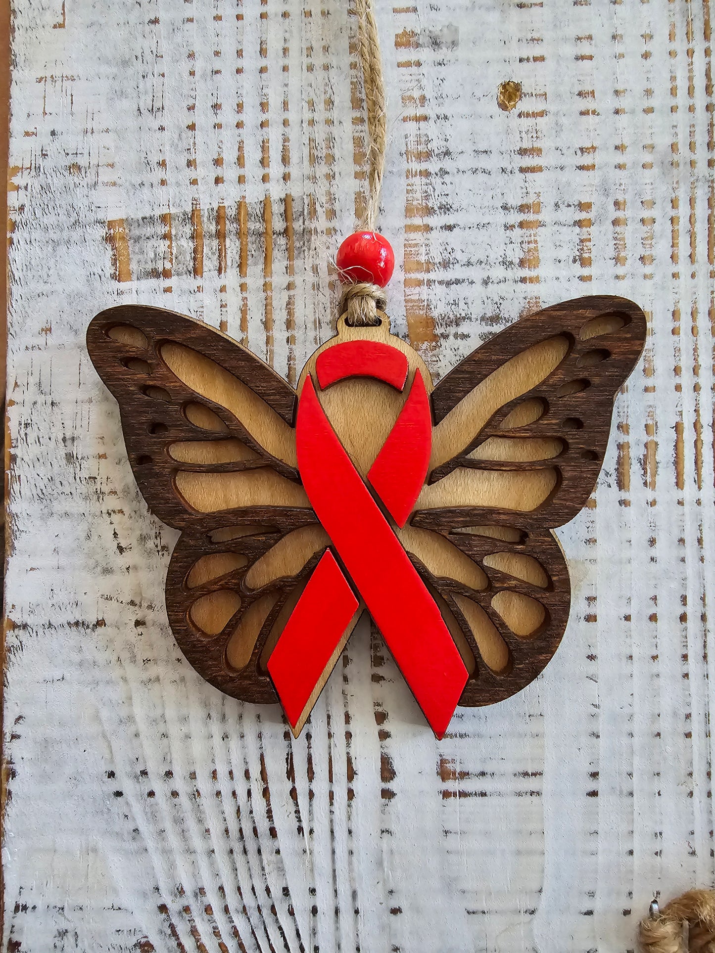 Butterfly Awareness ribbon ornament