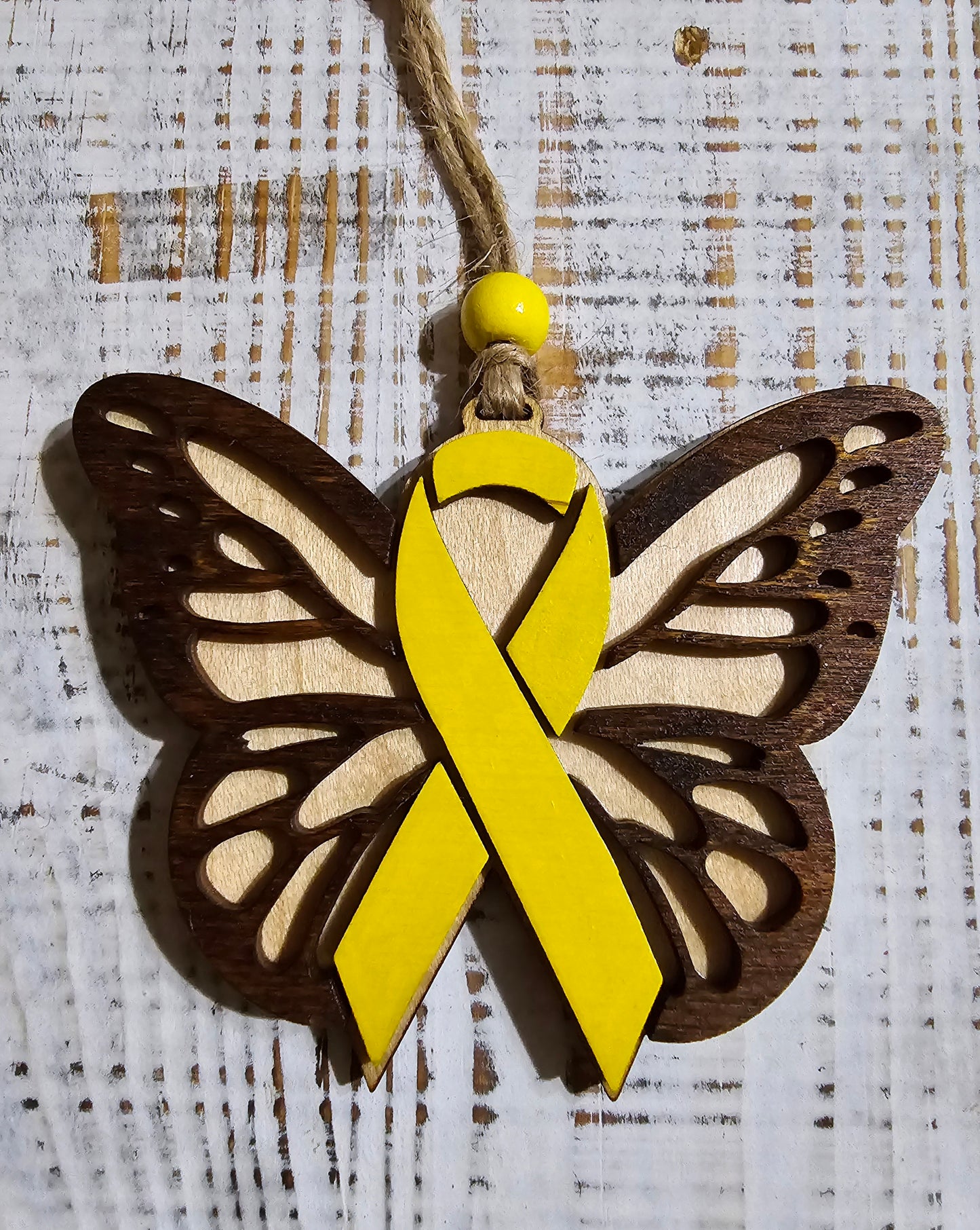 Butterfly Awareness ribbon ornament