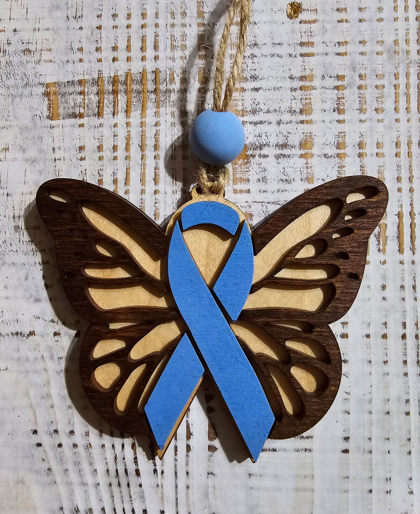 Butterfly Awareness ribbon ornament