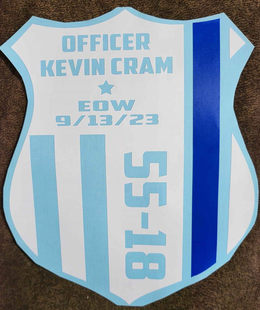 Officer Cram EOW badge decal